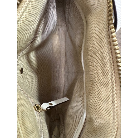 Kate Spade Straw Bow Crossbody Bag Pink White Beige Striped Leather‎ Trim - Picture 7 of 10